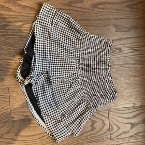 Ruffled black and white checkered skort